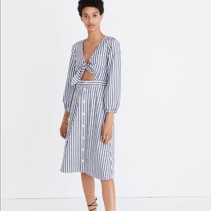 Madewell Shimmer Stripe Cutout Midi Dress - Size 4